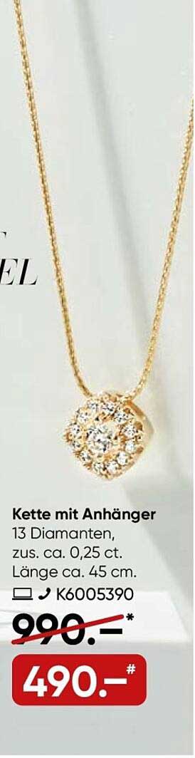 Kette mit Anhänger - 13 Diamanten, zus. ca. 0,25 ct.