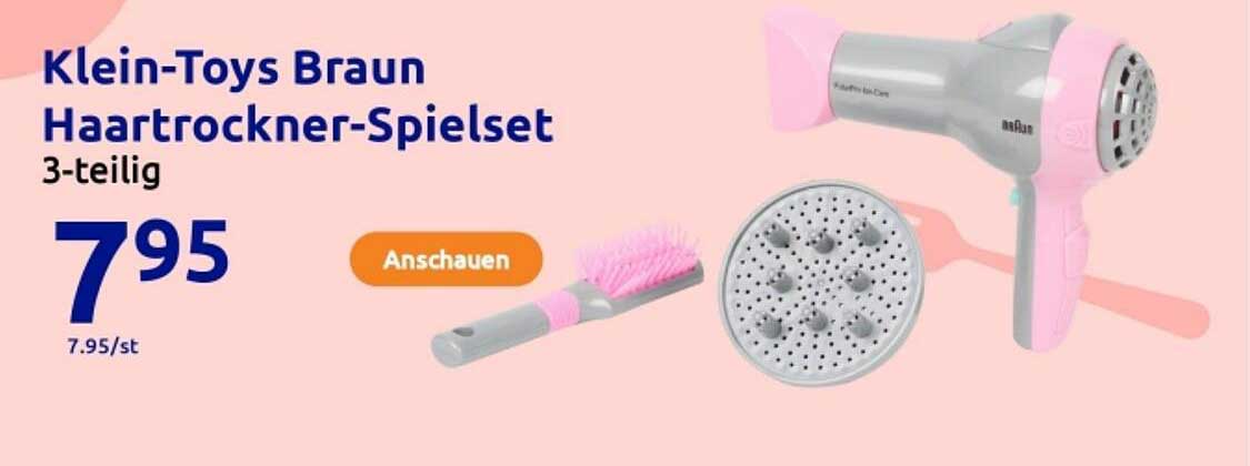 Klein-Toys Braun Haartrockner-Spielset 3-teilig