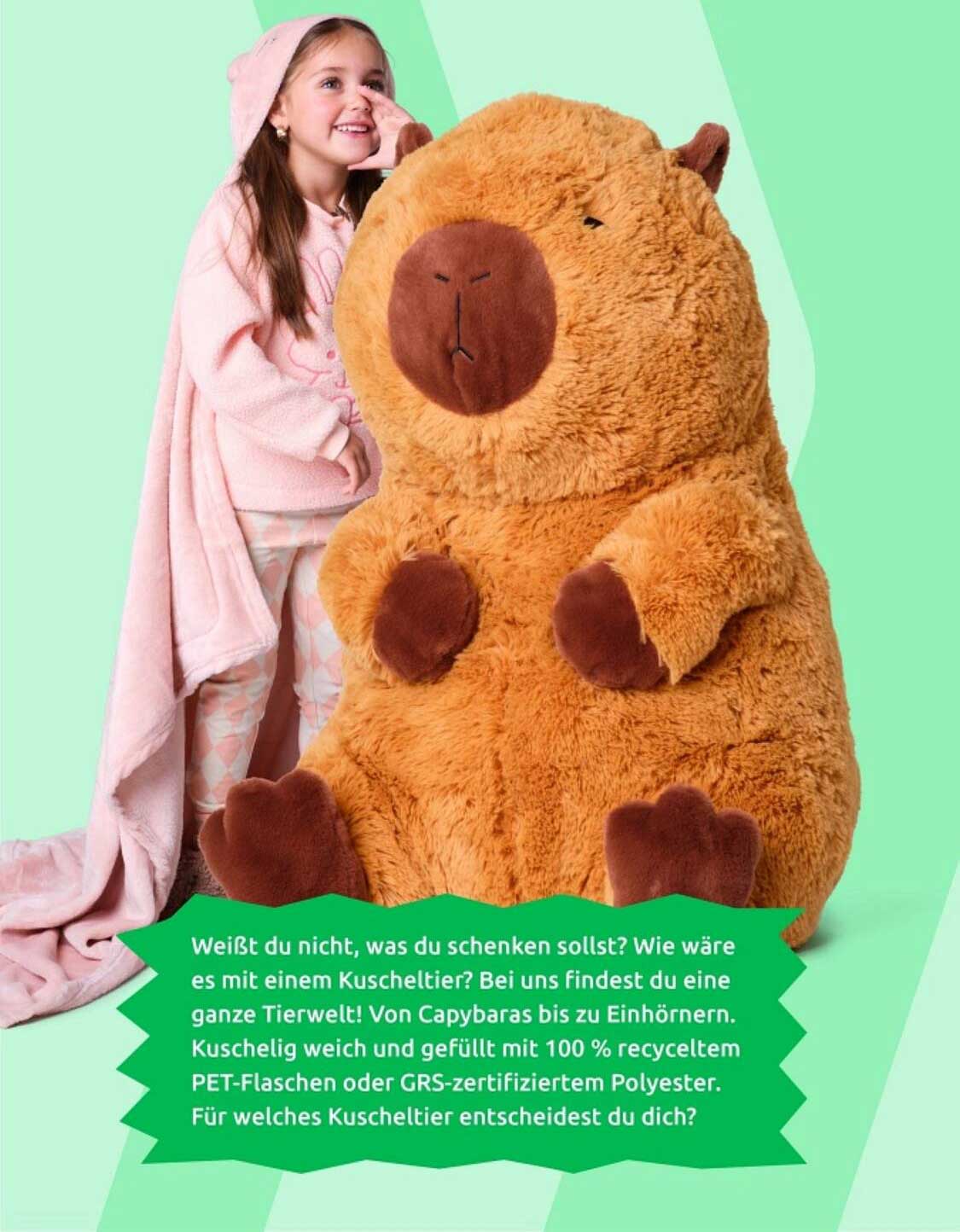 Kuscheltier Capybara oder Einhorn – 100% recyceltes Polyester