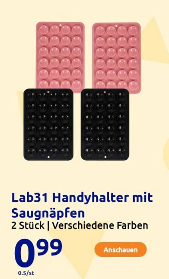 Lab31 Handyhalter mit Saugnäpfen - 2 Stück in verschiedenen Farben