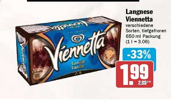 Langnese Viennetta verschiedene Sorten, tiefgefroren 650 ml Packung