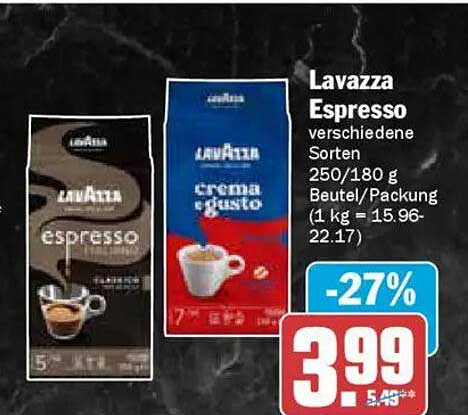 Lavazza Espresso verschiedene Sorten 250/180 g Beutel/Packung