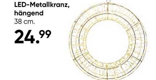 LED-Metallkranz, hängend 38 cm