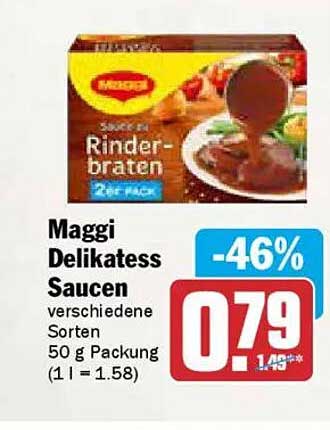 Maggi Delikatess Saucen verschiedene Sorten 50 g Packung 2er Pack