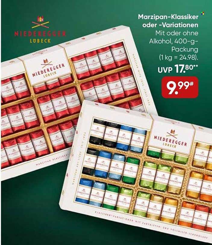 Marzipan-Klassiker oder -Variationen mit oder ohne Alkohol, 400-g-Packung