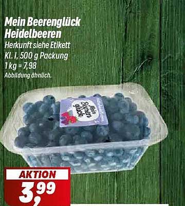 Mein Beeren-Glück Heidelbeeren 500 g Packung