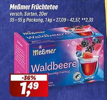 Meßmer Früchtetee Waldbeere – 20 Teebeutel