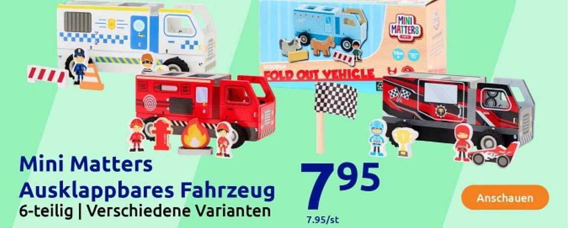 Mini Matters Ausklappbares Fahrzeug 6-teilig | Verschiedene Varianten