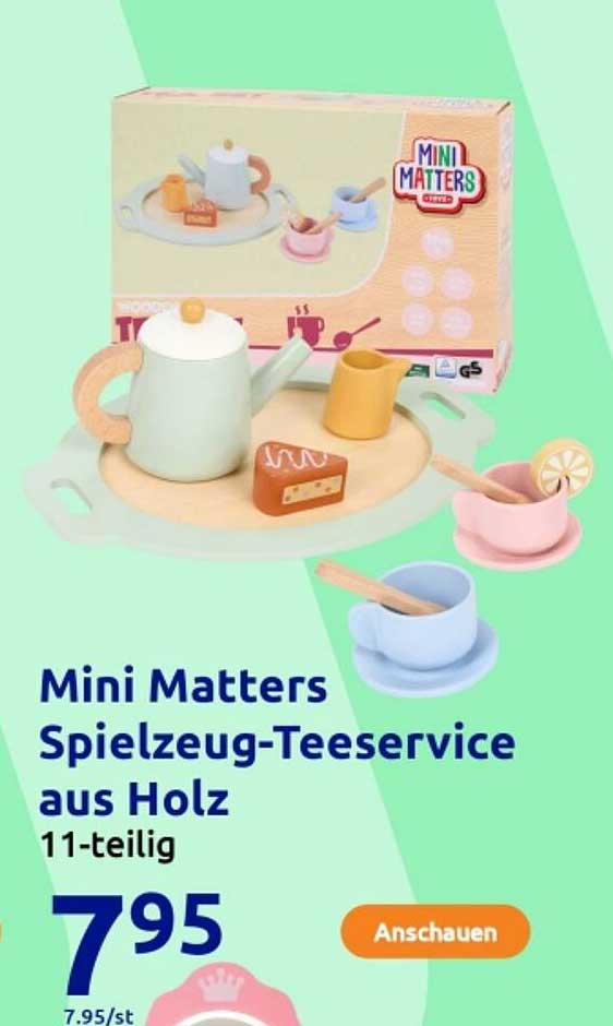 Mini Matters Spielzeug-Teeservice aus Holz 11-teilig