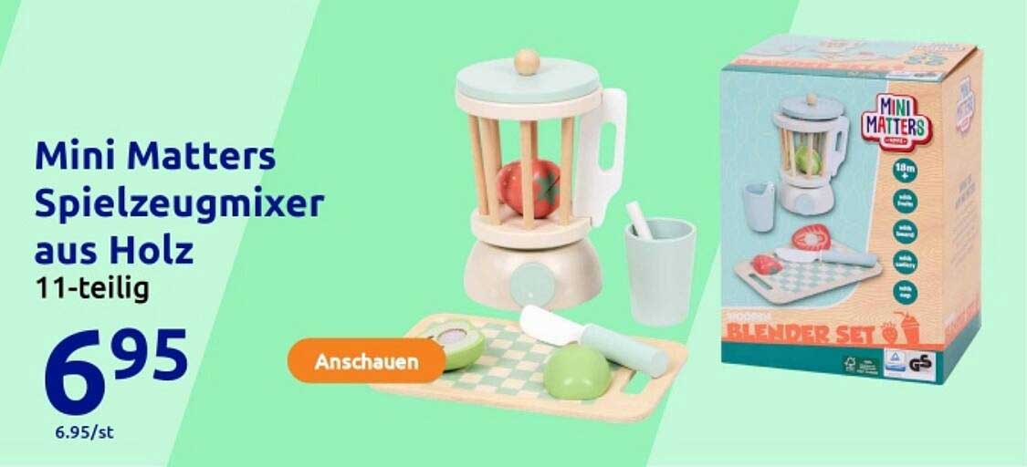 Mini Matters Spielzeugmixer aus Holz - 11-teilig