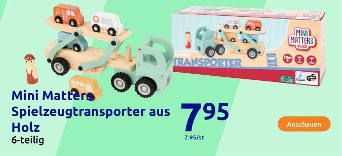 Mini Matters Spielzeugtransporter aus Holz 6-teilig