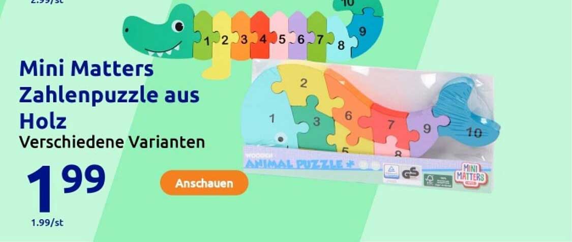 Mini Matters Zahlenpuzzle aus Holz