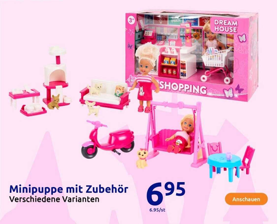 Minipuppe mit Zubehör - Verschiedene Varianten
