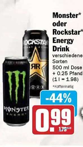 Monster* oder Rockstar* Energy Drink 500 ml Dose - -44% Rabatt!