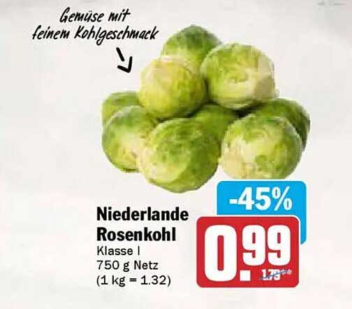 Niederlande Rosenkohl Klasse I 750 g Netz