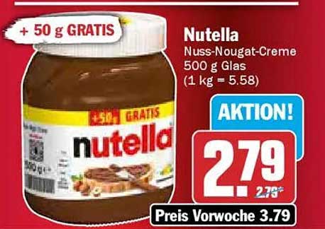 Nutella Nuss-Nougat-Creme 500 g + 50 g GRATIS