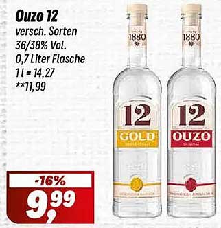 Ouzo 12 - Verschiedene Sorten 0,7 Liter Flasche