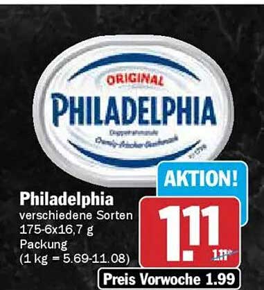 Philadelphia verschiedene Sorten 175-6x16,7 g Packung