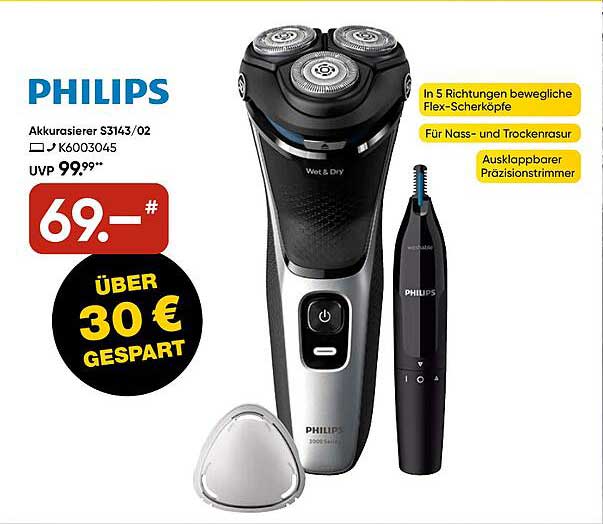 Philips Akkurasierer S3143/02 - Günstiges Angebot von Galeria