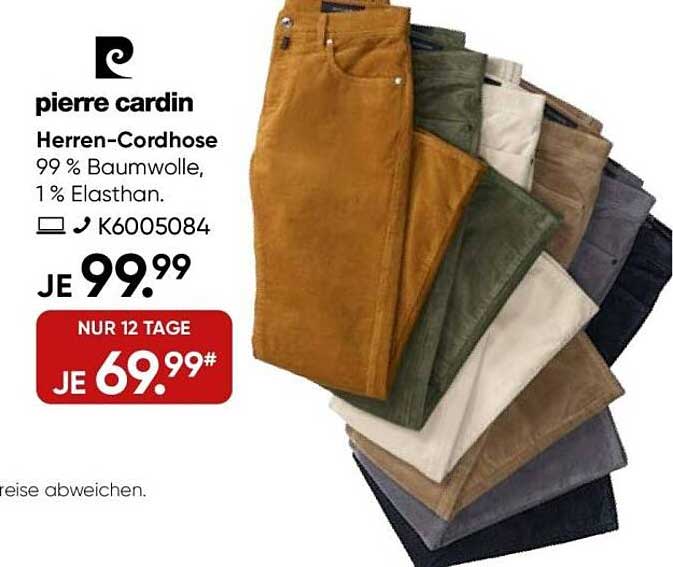pierre cardin Herren-Cordhose