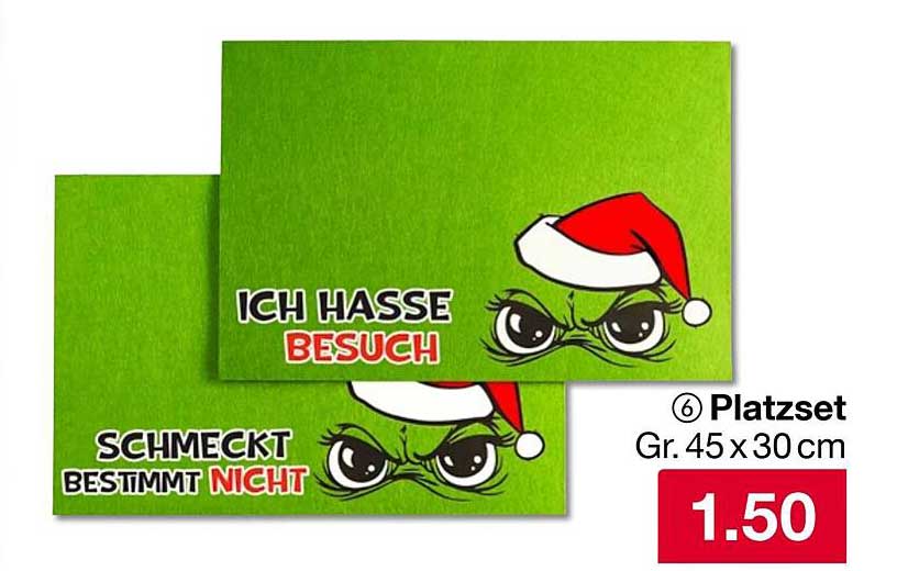 Platzset Gr. 45 x 30 cm – Mit humorvollem Design