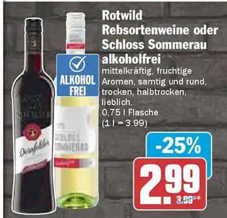 Rotwild Rebsortenweine oder Schloss Sommerau alkoholfrei