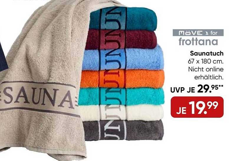 Saunatuch 67 x 180 cm - MÖVE 1 for frottana