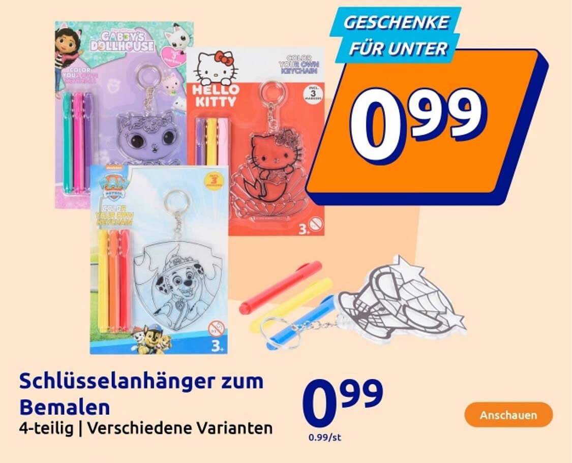 Schlüsselanhänger zum Bemalen - 4-teilig | Verschiedene Varianten