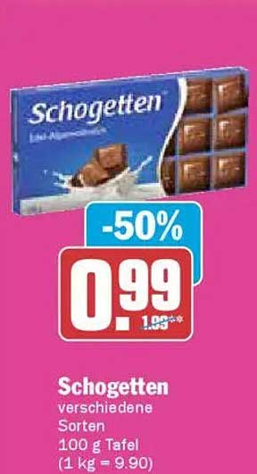 Schogetten – verschiedene Sorten, 100 g Tafel