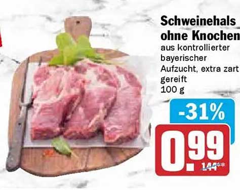 Schweinehals ohne Knochen aus kontrollierter bayerischer Aufzucht