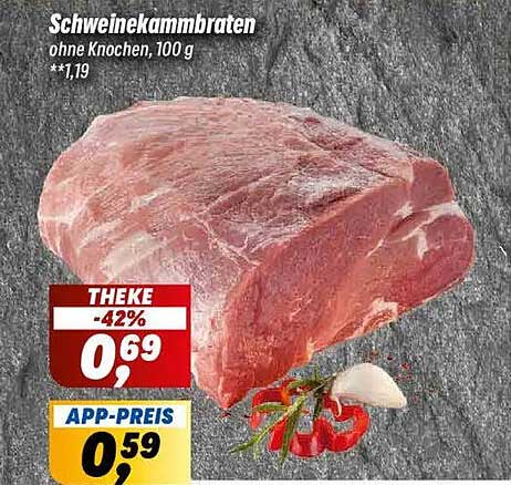 Schweinekammbraaten ohne Knochen, 100 g