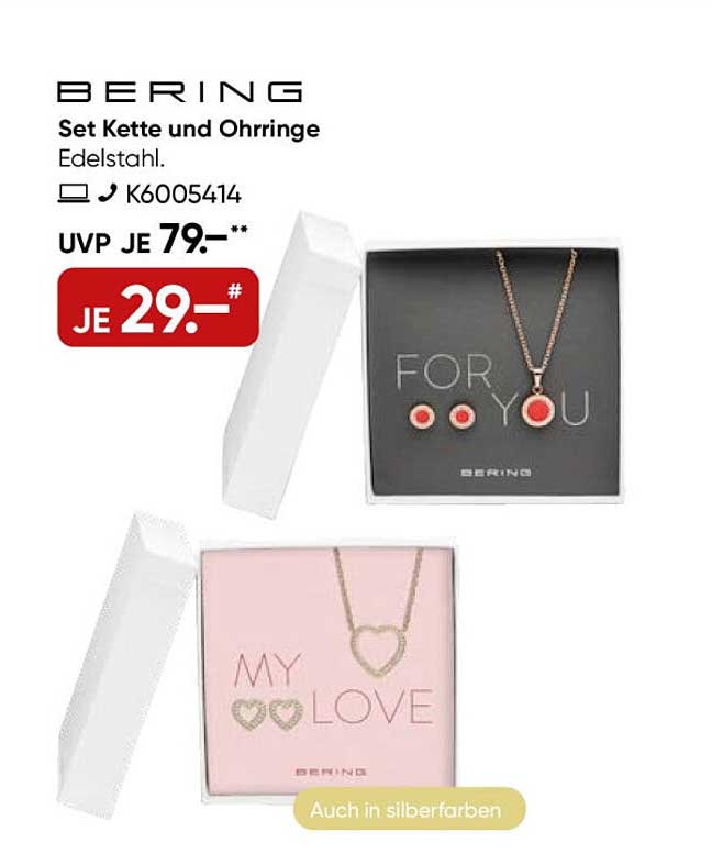 Set Kette und Ohrringe von Bering - Edelstahl