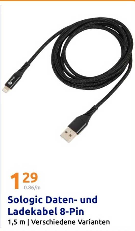 Sologic Daten- und Ladekabel 8-Pin, 1,5 m, verschiedene Varianten