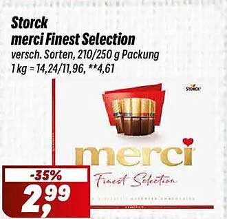 Storck merci Finest Selection 210/250 g Packung