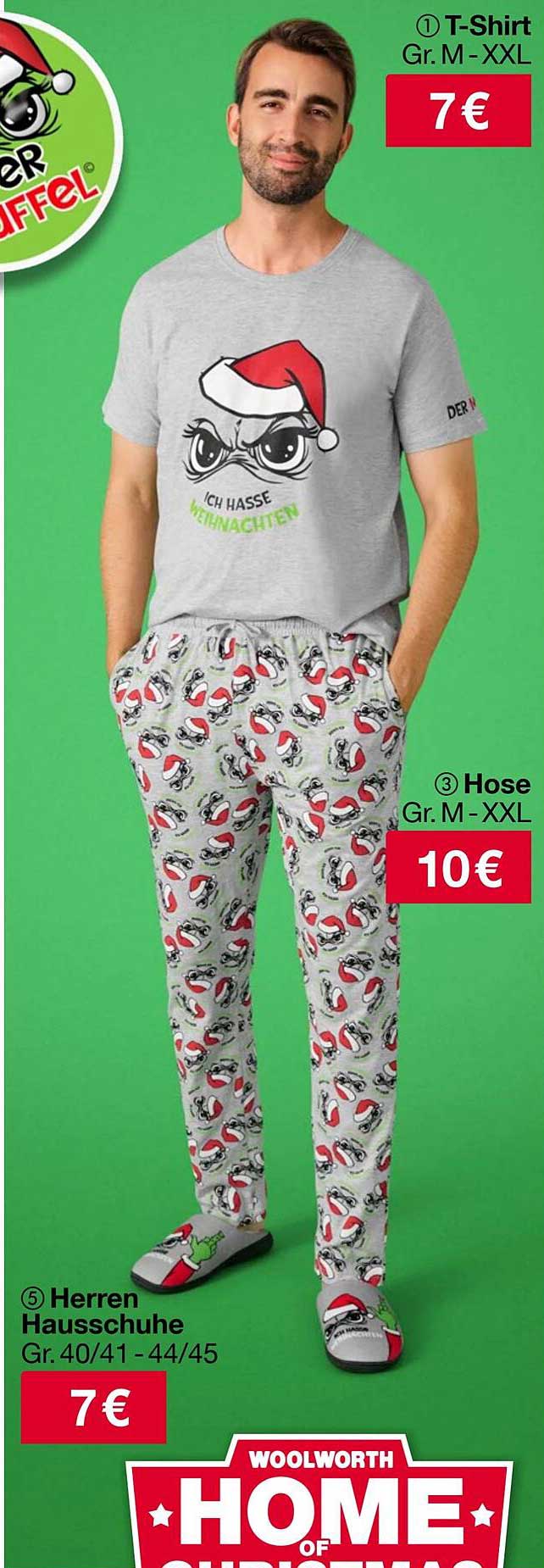 T-Shirt und Hose mit Weihnachtsmotiv