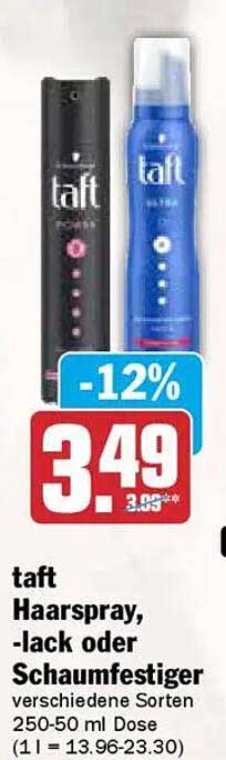 taft Haarspray, -lack oder Schaumfestiger verschiedene Sorten 250-50 ml Dose