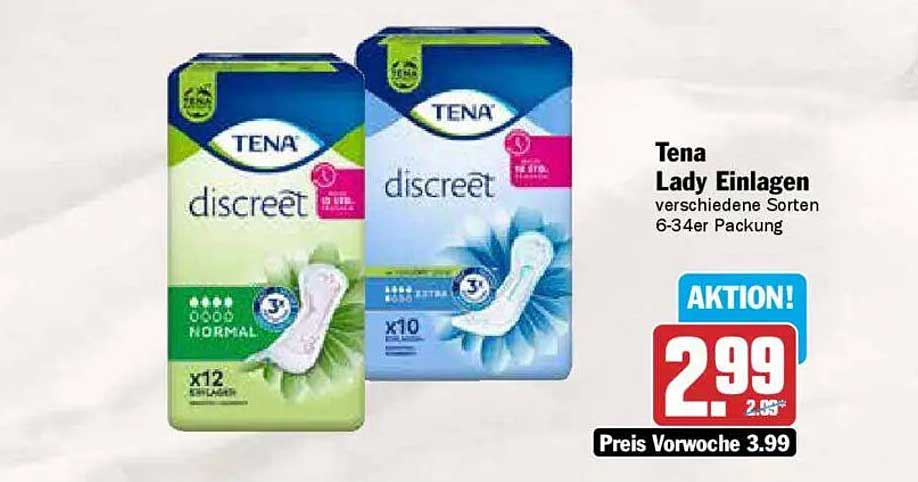 Tena Lady Einlagen – verschiedene Sorten 6-34er Packung