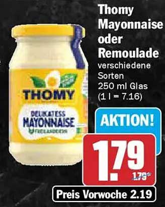 Thomy Mayonnaise oder Remoulade 250 ml