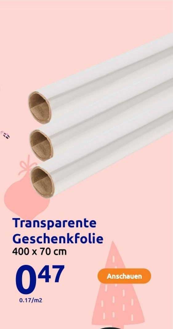 Transparente Geschenkfolie 400 x 70 cm