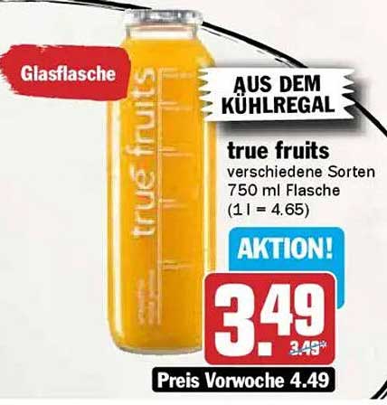 true fruits verschiedene Sorten 750 ml Flasche