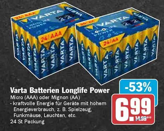 Varta Batterien Longlife Power (24 St. Packung)