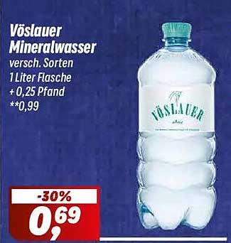 Vöslauer Mineralwasser - 1 Liter Flasche, verschiedene Sorten