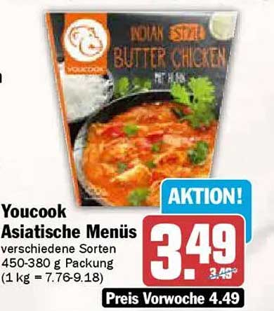 Youcook Asiatische Menüs - verschiedene Sorten
