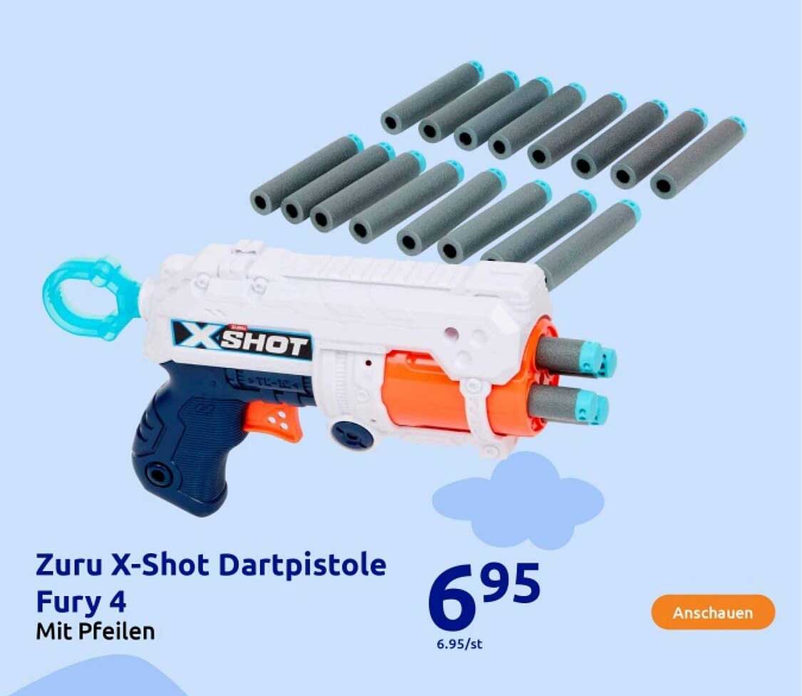 Zuru X-Shot Dartpistole Fury 4 mit Pfeilen