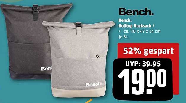 Bench. Rolltop Rucksack Angebot bei REWE Center