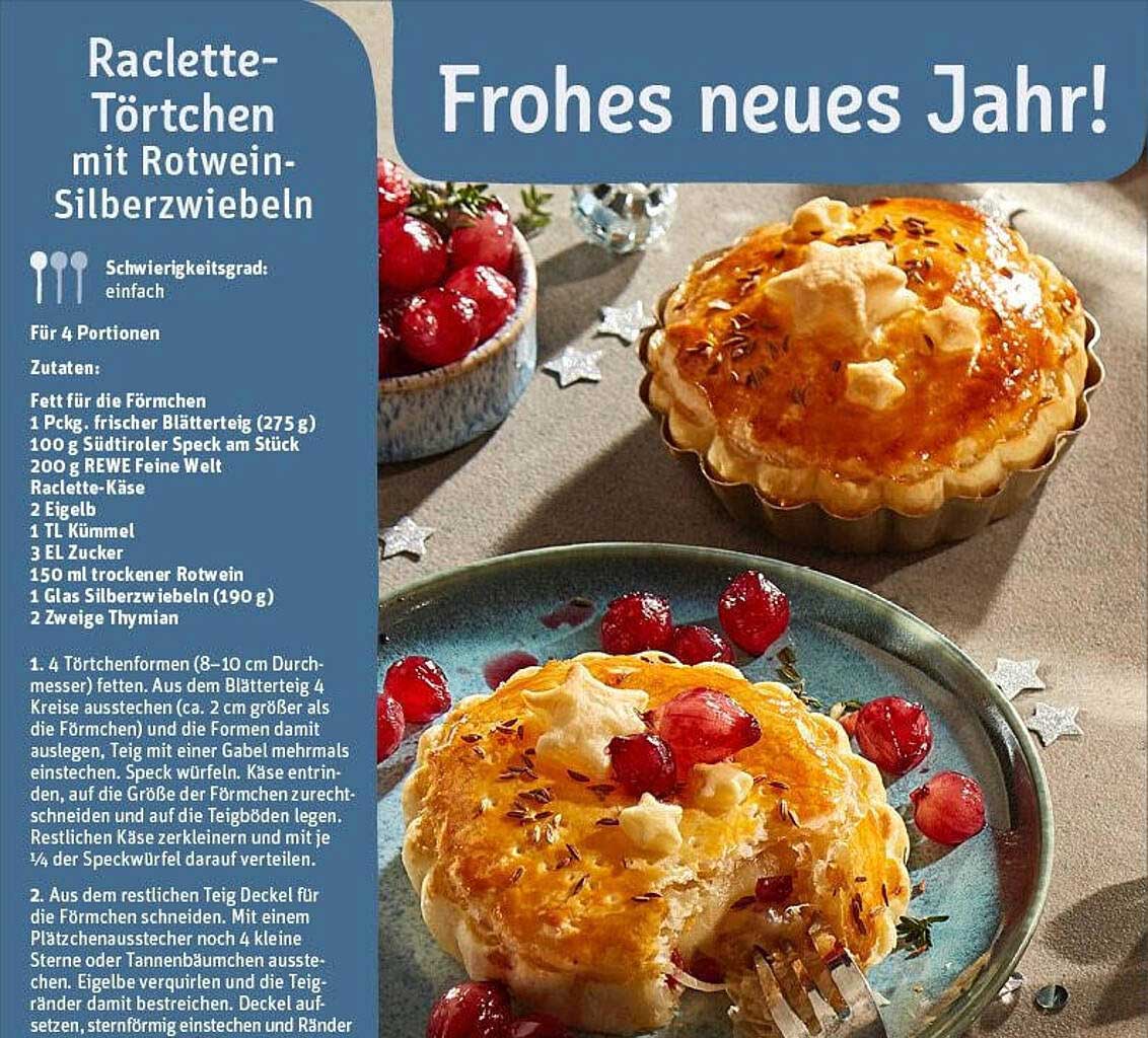 Raclette-Törtchen Mit Rotwein-Silberzwiebeln Angebot bei REWE